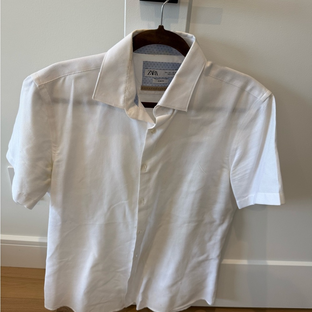 Zara Men's Crisp White Button Down Shirt
